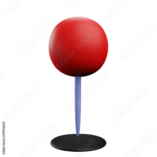red push pin isolated