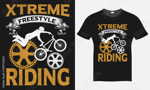 Xtreme Festyle Riding - BMX Bike Vector - BMX Bike T-shirt Design Template