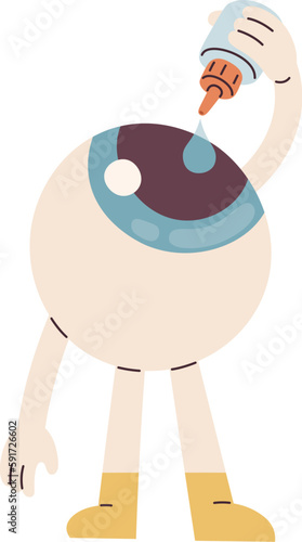 Eyeball Character With Eye Drops