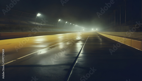 Race track at night, Generative Ai