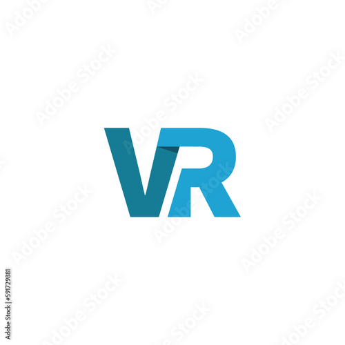 v r virtual 3d font modern technology logo virtual reality