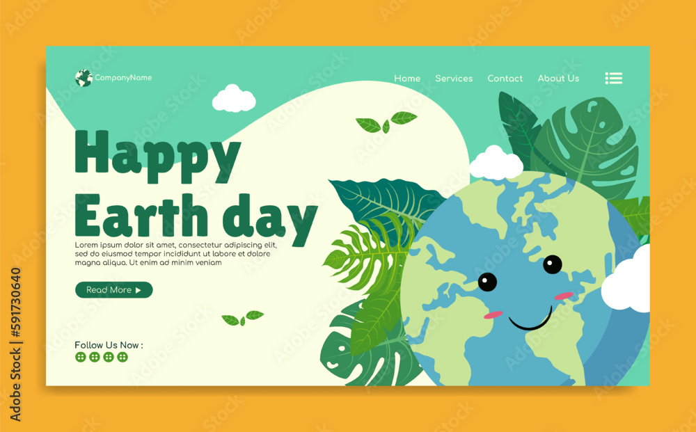 World earth Day Landing page template design World earth Day Landing page template design