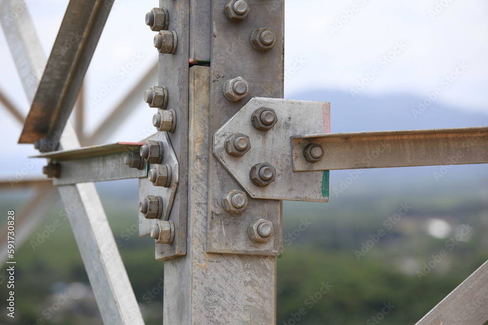 connecting of steel tower base connecting of steel tower base