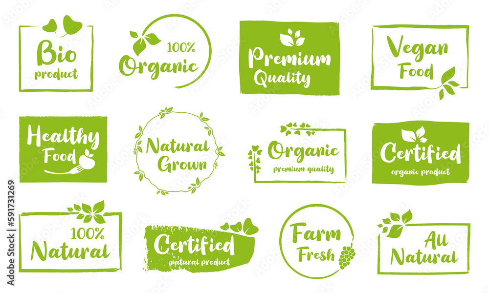 Fototapeta premium Organic food, natural product, healthy life and farm fresh for food and drink promotion.