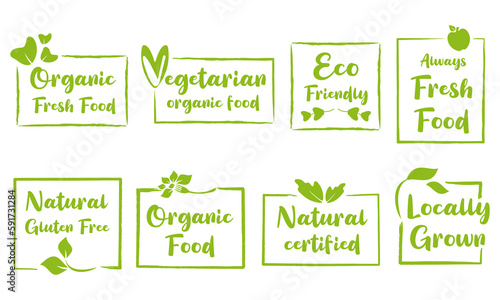 Organic food, natural product, healthy life and farm fresh for food and drink promotion.
