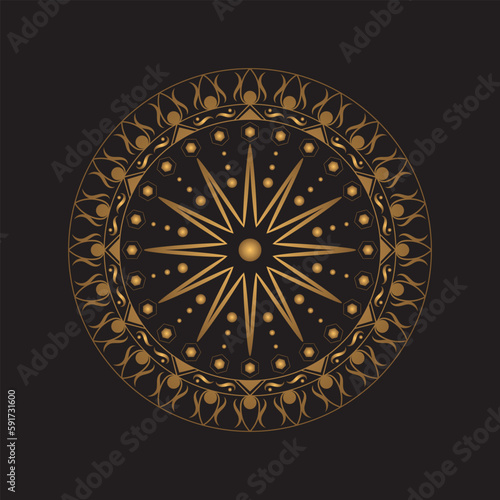Mandala for Henna, Mehndi, tattoo, decoration. Decorative ornament in ethnic oriental style. Coloring book page vector design