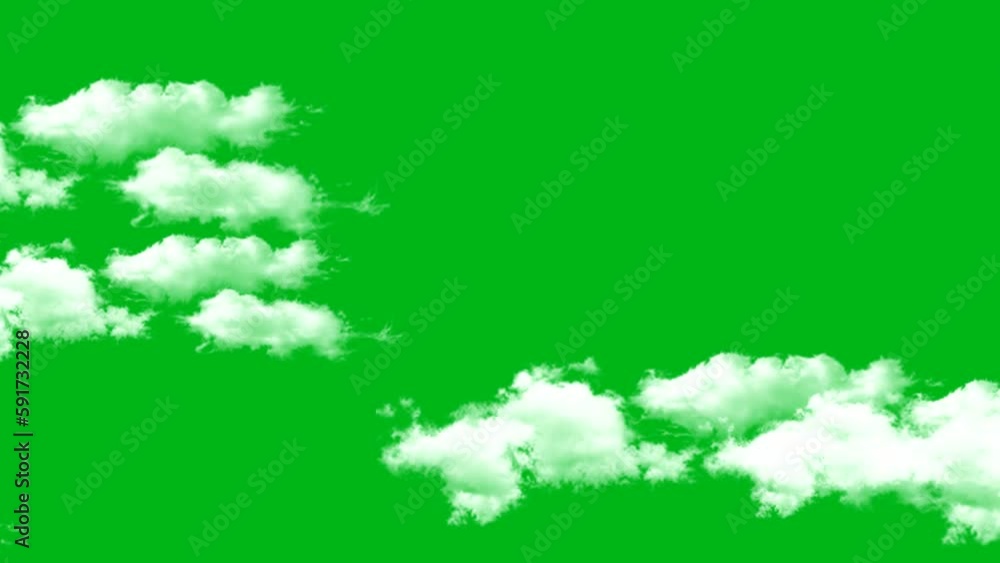Moving clouds motion graphic effects on green screen background. Stock ...