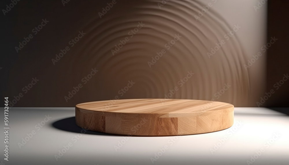Empty beautiful round wood table top counter on interior in clean and bright with shadow background, Ready,white background, for product montage.. Empty beautiful round wood table top counter on interior in clean and bright with shadow background, Ready,white background, for product montage..