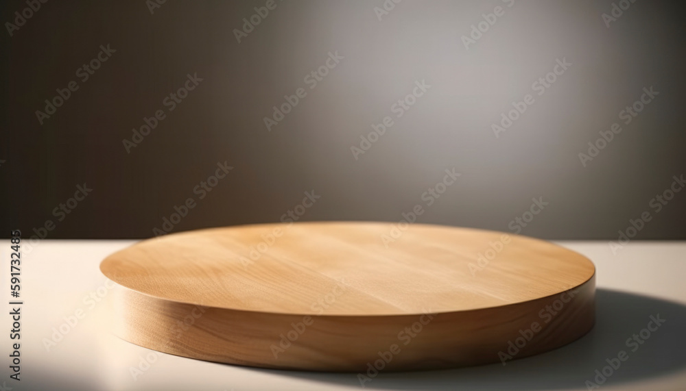 Empty beautiful round wood table top counter on interior in clean and bright with shadow background, Ready,white background, for product montage.. Empty beautiful round wood table top counter on interior in clean and bright with shadow background, Ready,white background, for product montage..