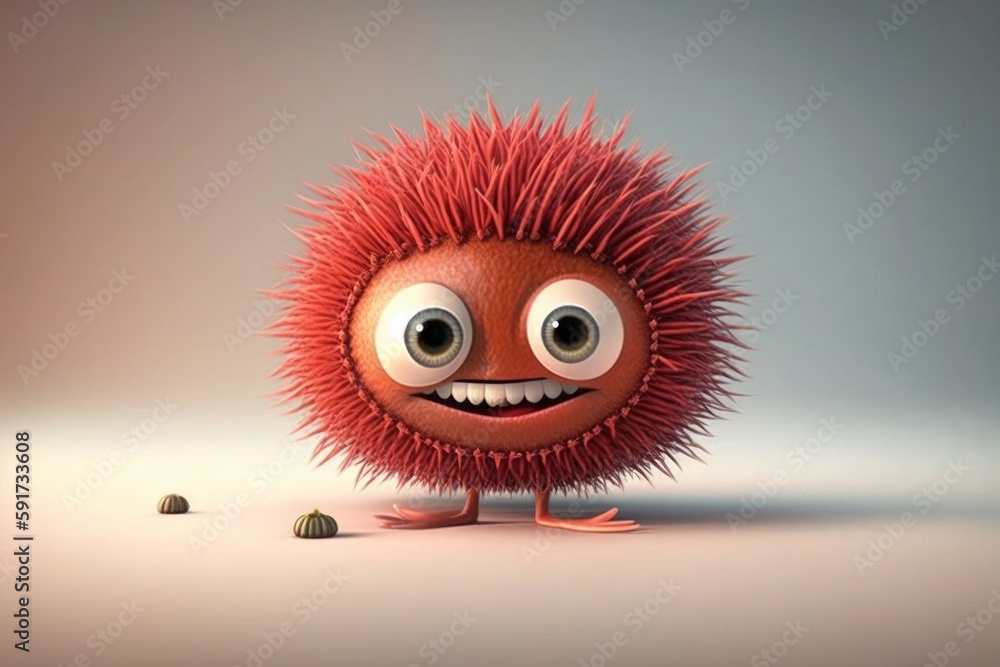 cartoon cute rambutan character, Generative AI Stock Illustration ...
