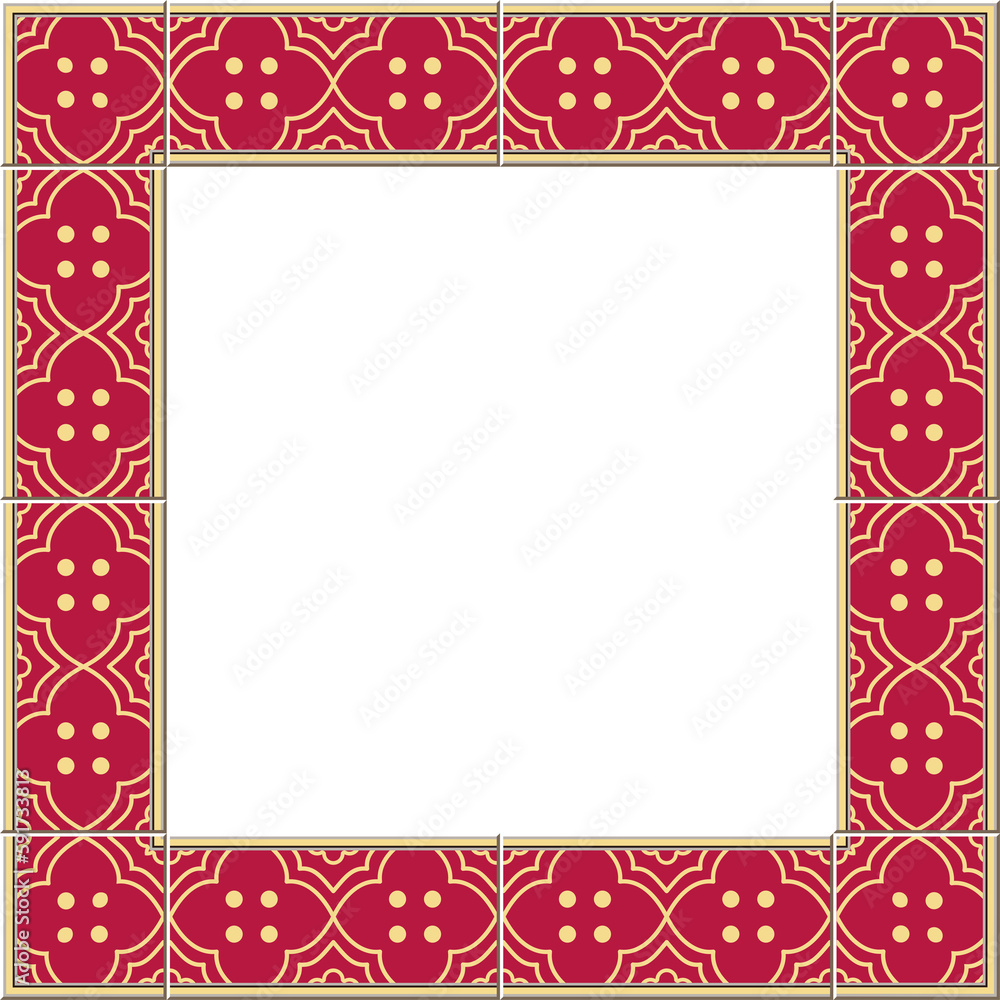 Antique tile frame curve cross flower dot lattice Antique tile frame curve cross flower dot lattice