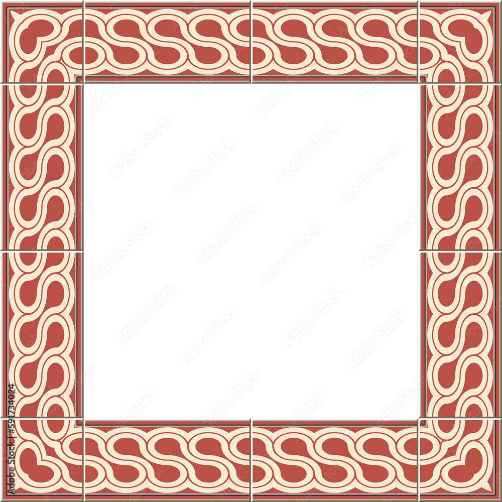 Antique tile frame spiral curve cross line Antique tile frame spiral curve cross line