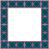 Antique tile frame pink round cure cross tracery