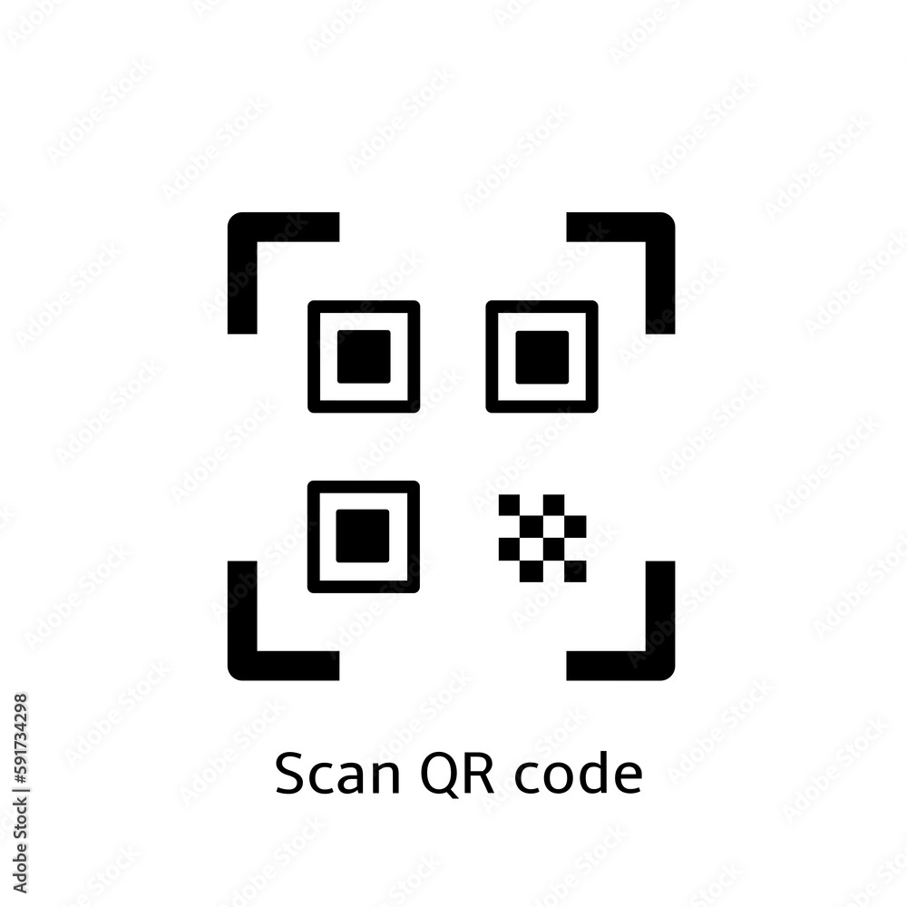 Scan qr code icon illustration only for demonstration without any code