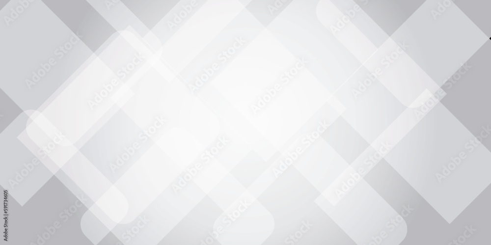 Abstract white and grey geometric glossy square lines background. Abstract geometric banner design.