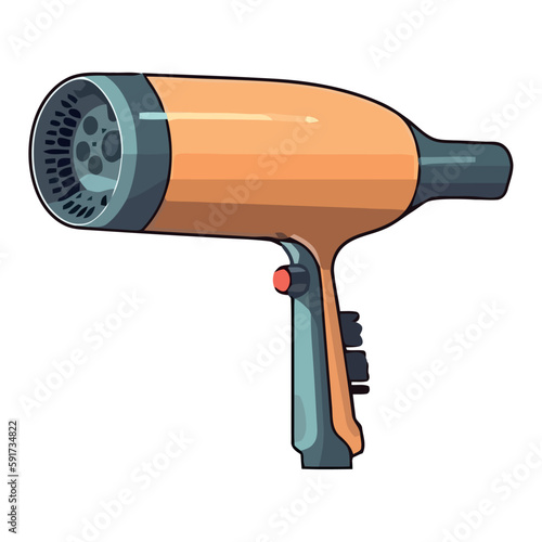 Sharp metallic hair dryer icon
