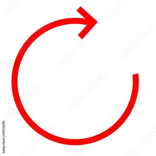 Red clockwise arrow icon  photo