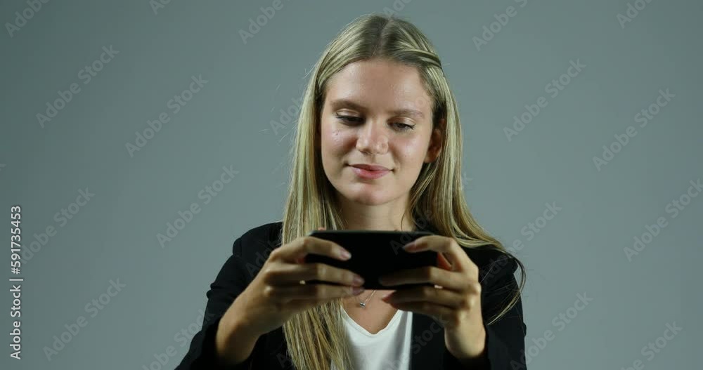 Cell phone internet connection fails, young woman gets pissed off Cell phone internet connection fails, young woman gets pissed off