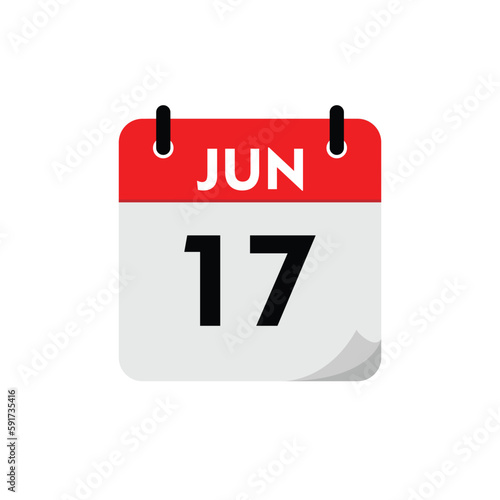 calendar with a date, 17 june icon with yellow background