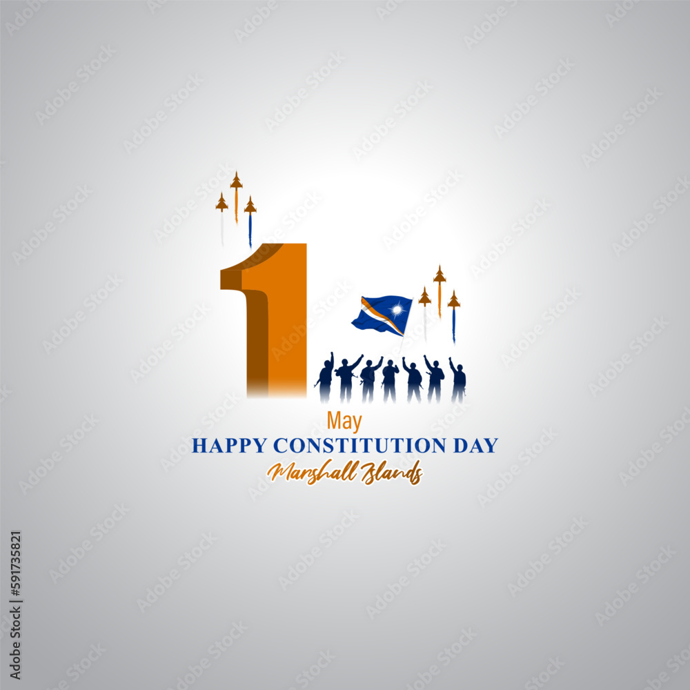 Fototapeta premium Vector illustration for Happy Constitution Day Marshall Islands