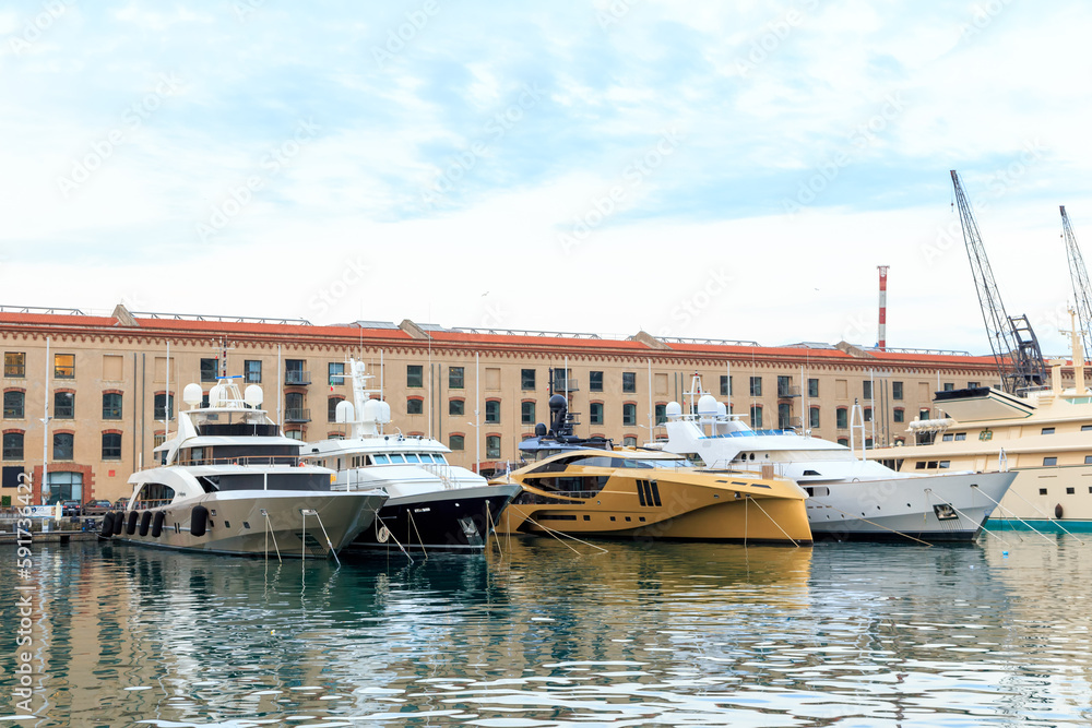 Genoa, Italy July 11, 2019 Old Port of Genoa (Porto antico di Genova