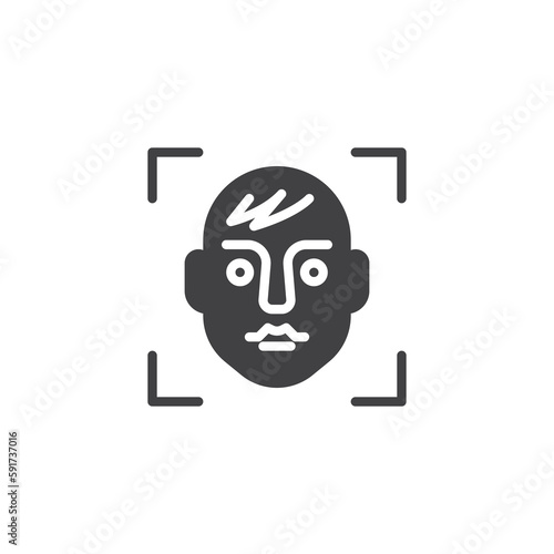 Face recognition vector icon