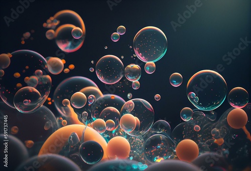 A lot of bubbles , ai art. Generative AI