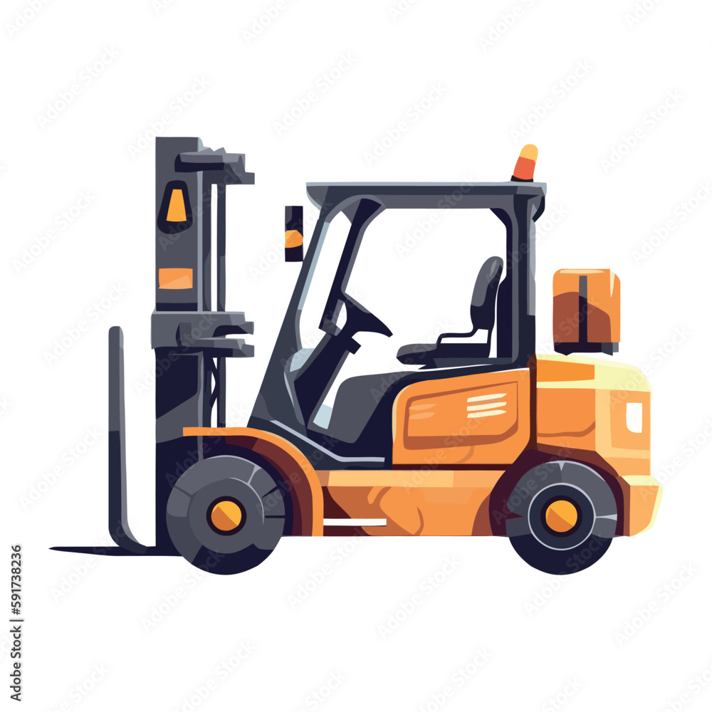 Heavy machinery delivering cargo containers to warehouse