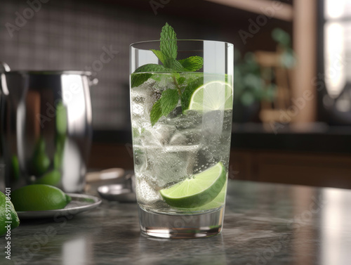 Glass of mojito cocktail