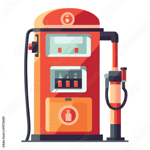 Gasoline filling station fuel pump, gallon, vector