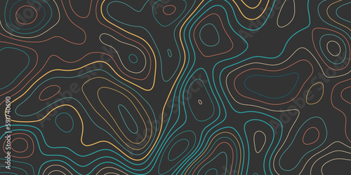 Colorful contour lines abstract pattern with waves © Creative