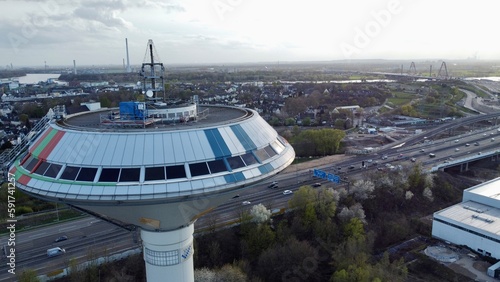 Leverkusen von oben mit Wasserturm
