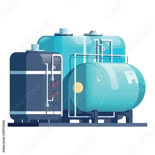 Liquid storage tank icon for gasoline transportation