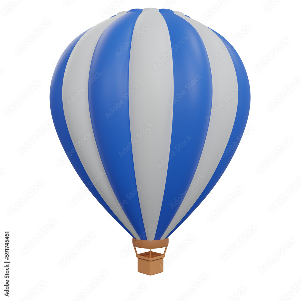 Fototapeta premium 3D rendering hot air balloon isolated.