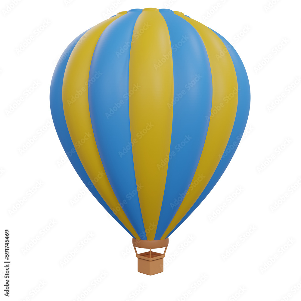 Obraz premium 3D rendering hot air balloon isolated.