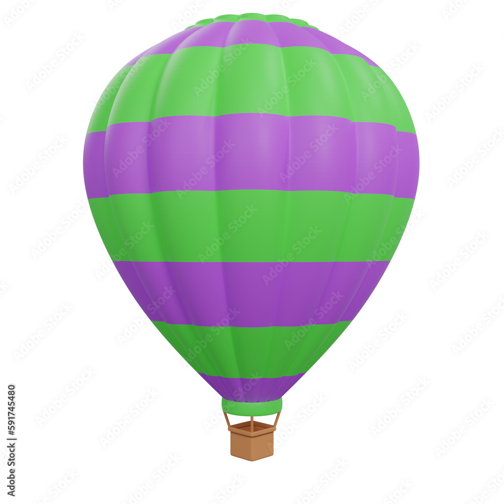 Obraz premium 3D rendering hot air balloon isolated.