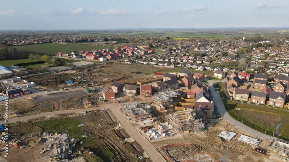 Chestnut Homes building contractors site at Dunholme in Lincolnshire. Dunholme is a village and civil parish in the West Lindsey district of Lincolnshire, England,