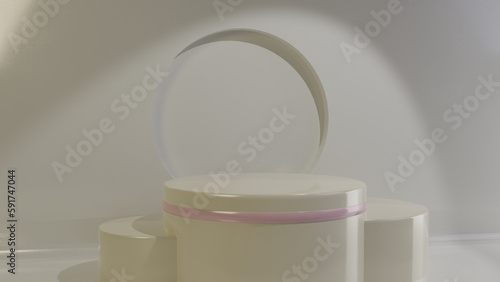 3D PREMIUM PASTEL COLOR YELLOW ABSTRACT PODIUM PRODUCT SHOWCASE © Kaos