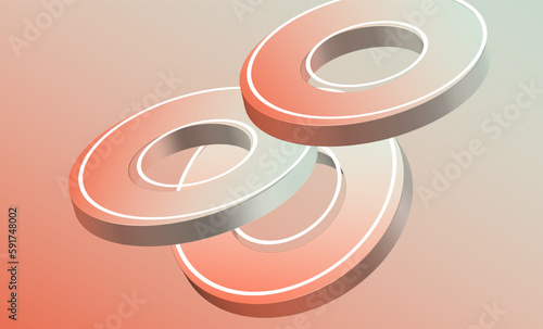 3d ring icon background floating in the air.