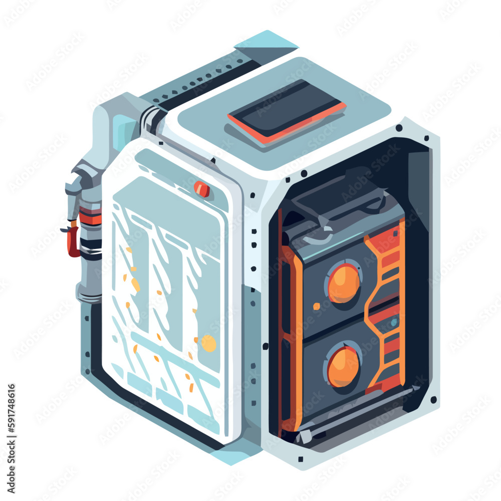 Fototapeta premium Modern machinery industry computer controlled equipment repairing metal