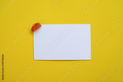 Mockup of business card white paper on background