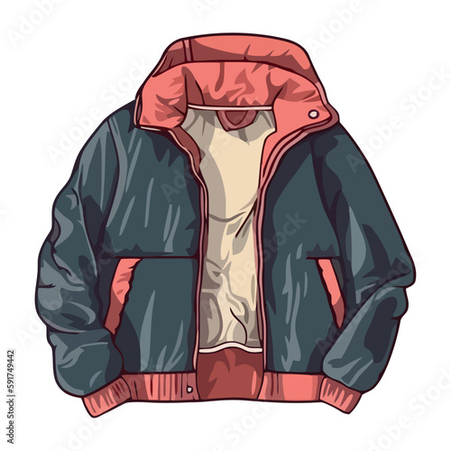 Hooded jacket design for winter fashion illustration