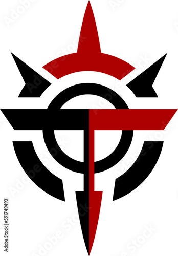 A logo for the company logo tactical shield logo with letter t