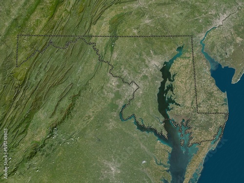 Maryland, United States of America. Low-res satellite. No legend photo