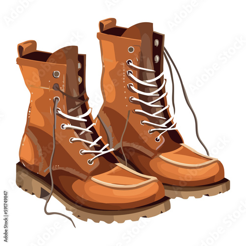 Walking in the autumn with dirty old boots
