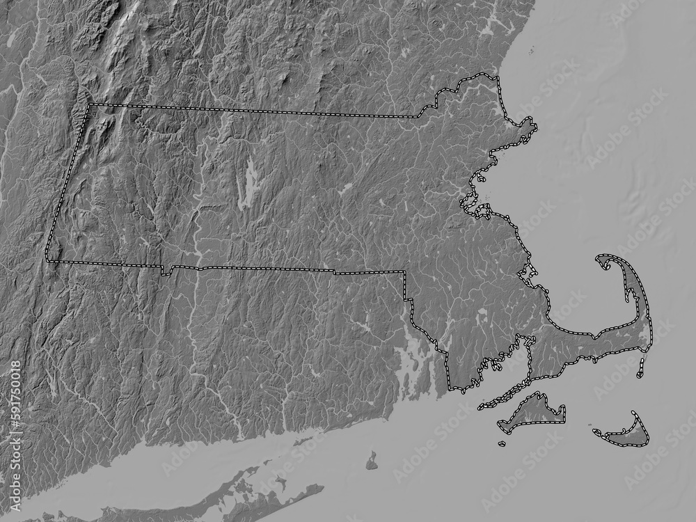 Fototapeta premium Massachusetts, United States of America. Bilevel. No legend