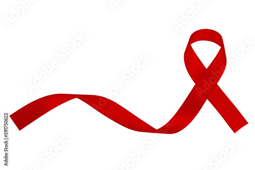 World aids day and national HIV- AIDS and aging awareness month with red ribbon on white background photo