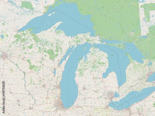 Obraz na płótnie Michigan, United States of America. OSM. No legend w salonie