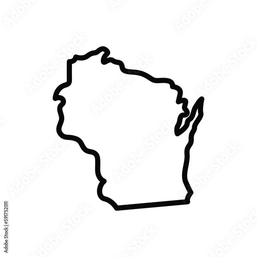 Black line icon for wisconsin 