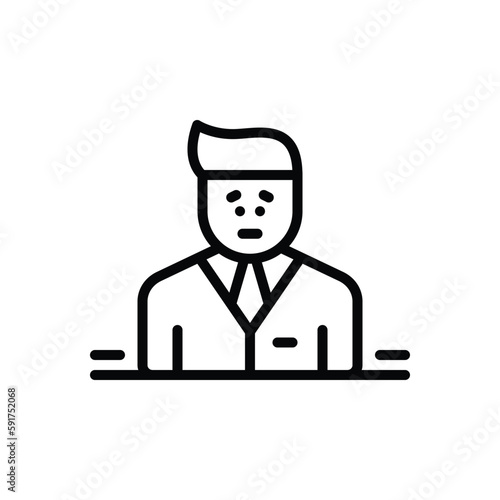 Black line icon for civilian 